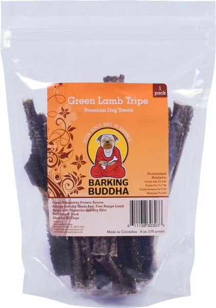 Barking Buddha Green Lamb Tripe Dog Treats, 6-oz bag slide 1 of 3
