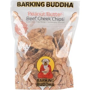 Barking Buddha Peanut Butter Beef Cheek Chips Value Bag Dog Treats, 1-lb bag