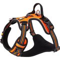 Chai's Choice Premium Quick Release Outdoor Adventure 3M Polyester Reflective Front Clip Dog Harness, Large, Orange