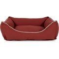 Carolina Pet Classic Canvas Low Profile Kuddler Bolster Dog Bed w/ Removable Cover, Red, Large