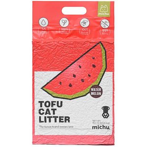 Michu Natural Clumping Flushable Tofu Cat Litter, 5.5-lbs bag, Watermelon