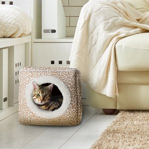 Pet Adobe Enclosed Cat Bed, Tan