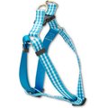 Boulevard Gingham Nylon Pinch-Clip Dog Harness, Sky Blue, 13 to 19-in Chest