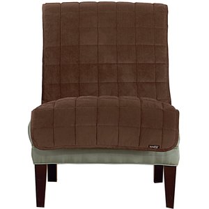 Sure Fit Comfort Armless Chair Furniture Cover, Chocolate