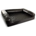 BuddyRest Grand Supreme Premium Leather Memory Foam Bolster Dog Bed, Chocolate Leather, Medium