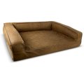 BuddyRest Grand Supreme Premium Leather Memory Foam Bolster Dog Bed, Tobacco Leaf, X-Large