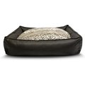 BuddyRest Tranquility Plush Leather Bolster Dog Bed, Small