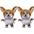 Piggy Poo and Crew Corgi Paper Crinkle Squeaker Toy, 2 count