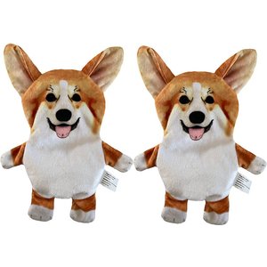 Piggy Poo and Crew Corgi Paper Crinkle Squeaker Toy, 2 count