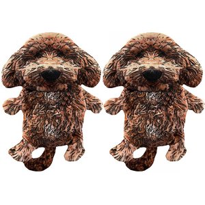 Piggy Poo and Crew Goldendoodle Paper Crinkle Squeaker Toy, 2 count