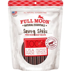 Full Moon All Natural Human Grade Beef Savory Sticks Dog Treats, 14-oz bag