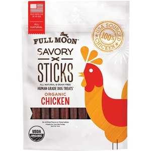 Full Moon Organic Human Grade Chicken Savory Sticks Dog Treats, 6-oz bag