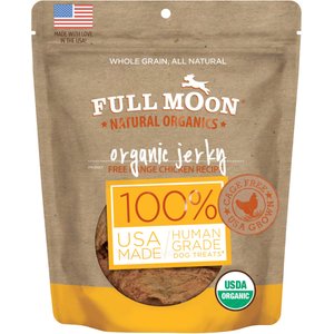 Full Moon Organic Chicken Jerky Human-Grade Dog Treats, 10-oz bag