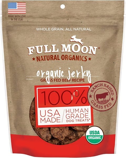 Full Moon Organic Beef Jerky Human-Grade Dog Treats, 8-oz bag slide 1 of 7