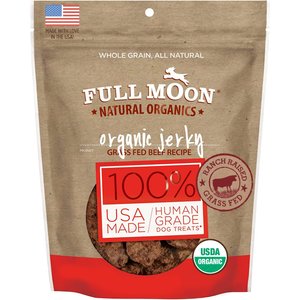 Full Moon Organic Beef Jerky Human-Grade Dog Treats, 8-oz bag