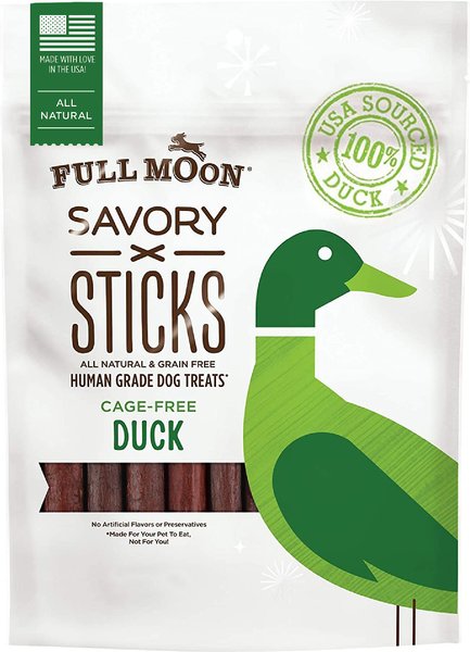 Full Moon All Natural Human Grade Duck Savory Sticks Dog Treats, 5-oz bag slide 1 of 5