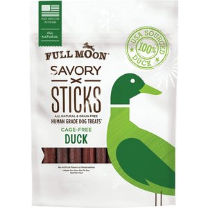 Full Moon All Natural Human Grade Duck Savory Sticks Dog Treats, 5-oz bag