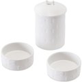 Park Life Designs Manor Treat Jar & Dog Bowls, White, Small
