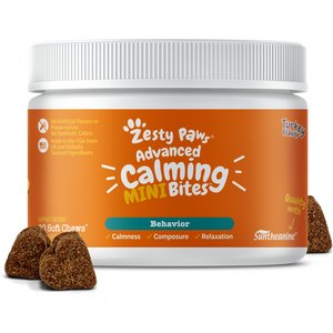 Zesty Paws Advanced Calming Mini Bites Turkey Flavored Soft Chew Calming Supplement for Dogs, 90 count