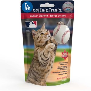 Team Treatz CatEatz Treatz MLB Dodgers Chicken Flavor Tartar Control Dental Cat Treats
