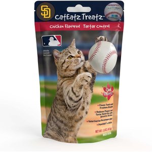Team Treatz CatEatz Treatz MLB Padres Chicken Flavor Tartar Control Dental Cat Treats
