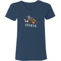 Teddy the Dog Believe Ladies V-Neck T-Shirt, X-Large