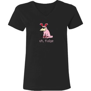 Teddy the Dog Oh, Fudge Ladies Ladies V-Neck T-Shirt, XX-Large