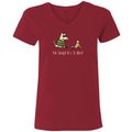 Teddy the Dog Oh Snap, It's Christmas Ladies V-Neck T-Shirt, Large