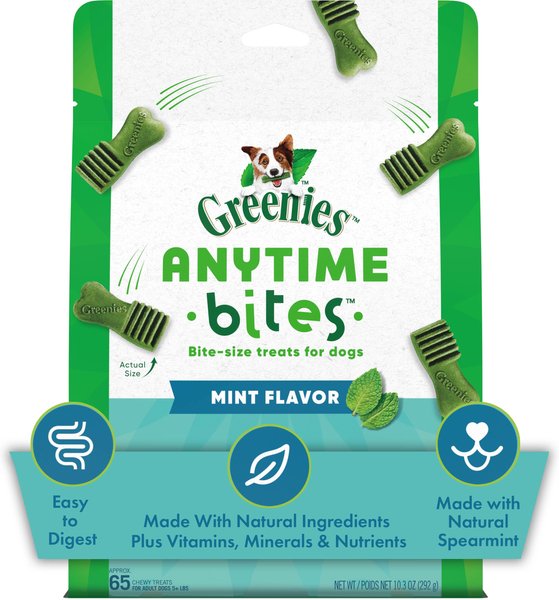 Greenies Anytime Bites Mint Flavor Soft & Chewy Dog Treats, 10.3-oz bag slide 1 of 9