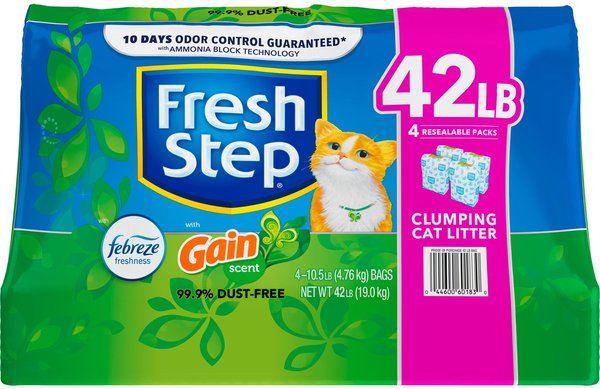 Fresh Step Febreze Freshness Gain Scented Clumping Clay Cat Litter, 42-lb bag slide 1 of 8