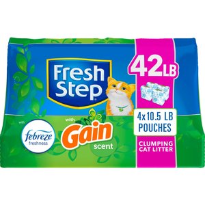 Fresh Step Febreze Freshness Gain Scented Clumping Clay Cat Litter, 42-lb bag
