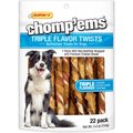 RUFFIN' IT Chomp'Ems Triple Flavor Twists Dog Treats, 22 count