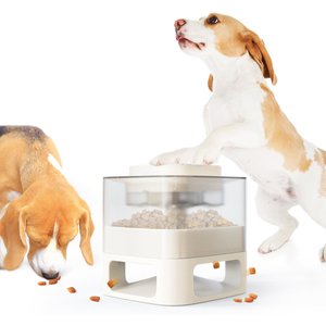 HANAMYA Dispensing Container Interactive Treat Dispenser Dog Toy, White