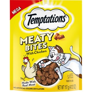 Temptations Meaty Bites Chicken Flavor Cat Treats, 4.12-oz pouch