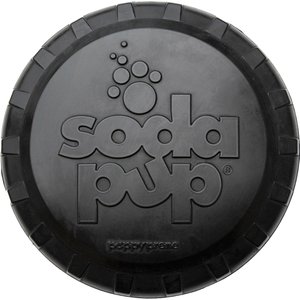 SodaPup Bottle Top Rubber Flying Disk Dog Toy, Black, Large