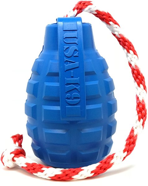 SodaPup Grenade Reward Treat Dispenser Dog Toy, Blue, X-Large slide 1 of 9