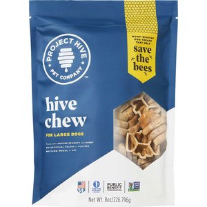 Project Hive Pet Company Chews Large Hard Chew Dog Treats, 8-oz bag, 8-oz bag, bundle of 2