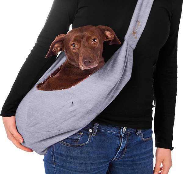 iPrimio Hands-Free Reversible Dog & Cat Sling Carrier, Gray, Small slide 1 of 3