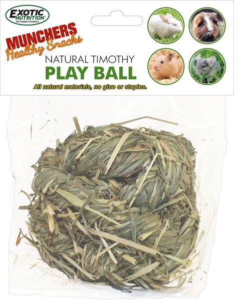 Exotic Nutrition Natural Timothy Play Ball Small Animal Treat slide 1 of 3