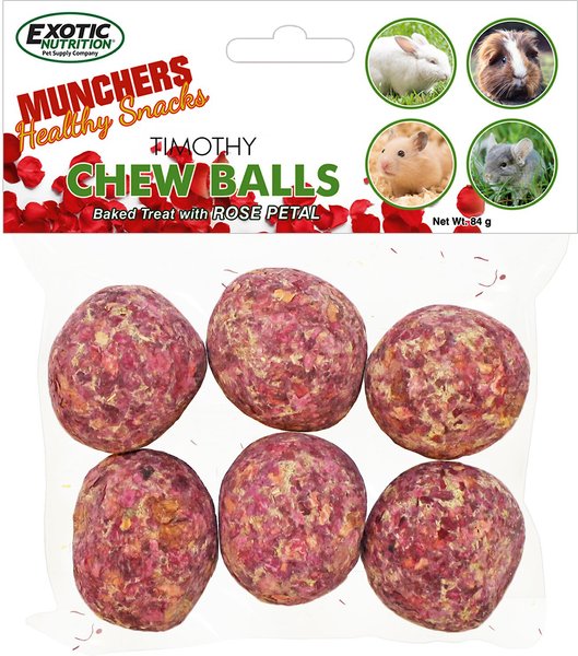 Exotic Nutrition Munchers Rose Petals & Timothy Chew Balls Small Animal Treats, 6 count slide 1 of 4