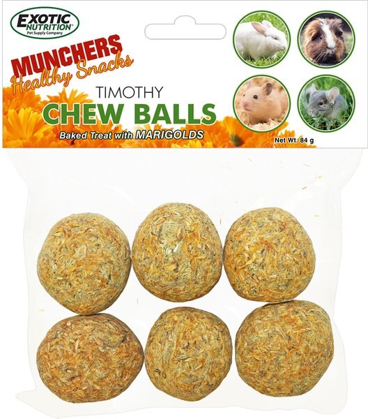 Exotic Nutrition Munchers Marigold & Timothy Chew Balls Small Animal Treats, 6 count slide 1 of 4