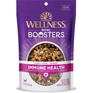 Wellness Bowl Boosters Plant Based Immunity Health Dog Food Topper, 4-oz bag