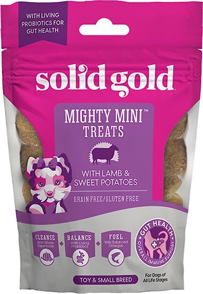 Solid Gold Mighty Mini Lamb & Sweet Potatoes Dog Treats, 4-oz bag slide 1 of 2