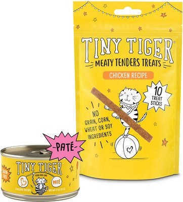 Tiny Tiger Meaty Tenders Sticks Cat Treats, Chicken Recipe + Pate Chicken Recipe Grain-Free Canned Food, slide 1 of 1