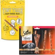 Tiny Tiger Meaty Tenders Sticks, Chicken Recipe + Sheba Meaty Tender Sticks Chicken Cat Treats
