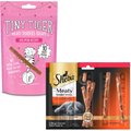 Tiny Tiger Meaty Tenders Sticks, Salmon Recipe + Sheba Meaty Tender Sticks, Chicken Cat Treats