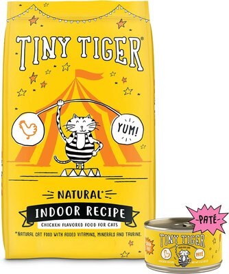 Tiny Tiger, Natural Indoor Recipe Chicken Flavor Dry Cat Food +  Pate Chicken Recipe Grain-Free Canned Food, slide 1 of 1