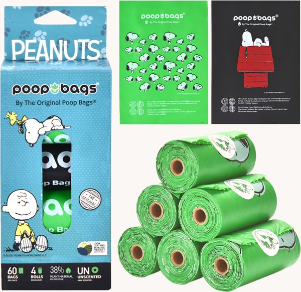 The Original Poop Bags Peanuts USDA Biobased Dog Poop Bags, 60 count slide 1 of 4