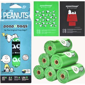 The Original Poop Bags Peanuts USDA Biobased Dog Poop Bags, 60 count