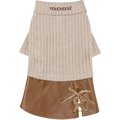 Touchdog Modress Fashion Designer Dog Sweater Dress, Brown, Large